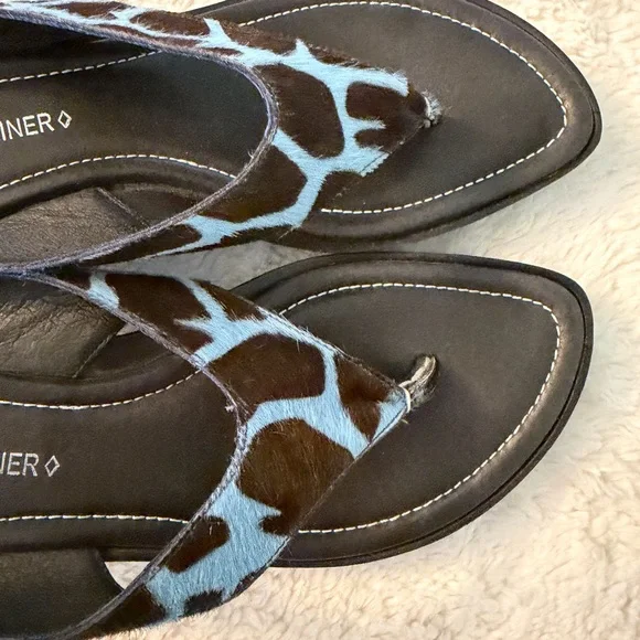 NIB Donald J. Pliner | Giraffe Hair Calf Wedge Sandals | Style CISAR2-H9 | Sz 9 - Picture 4 of 9